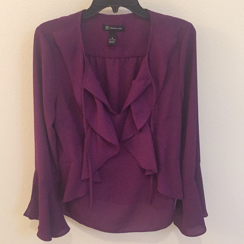 Purple Ruffled Blouse by INC